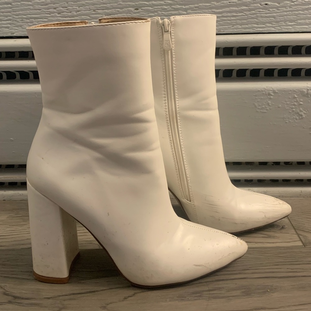 Boohoo white booties